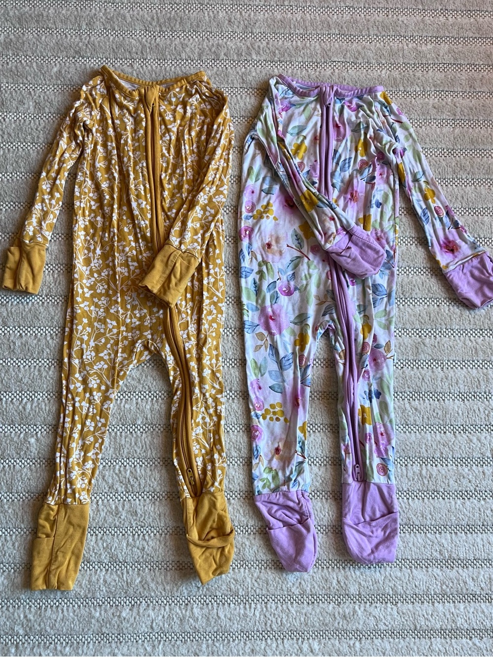 Little Sleepies Bamboo Zippies 2-Pack 6-12M Convertible Footie Pajamas